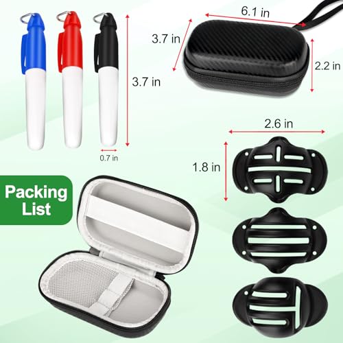 NIFUYOP Golf Ball Line Marker Kit with 3 Stencils & Markers, Portable Organizer Case