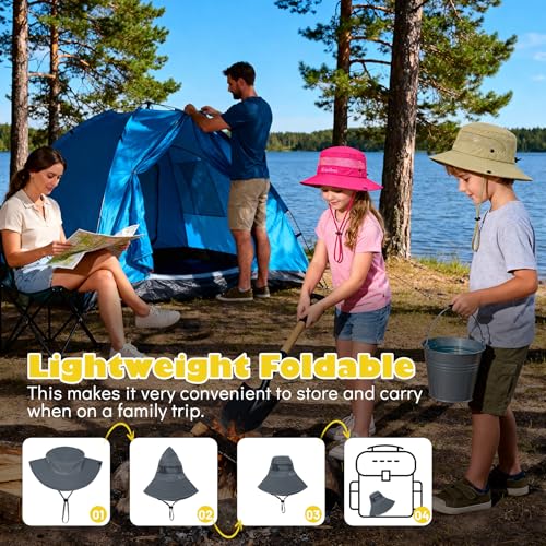 Kids Bucket Hat with UPF 50+ Sun Protection - Army Green, 5-13 Years