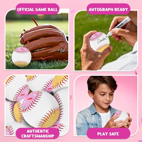 Pink Drip Baseball Set - 9 Inch Practice Baseball for Training & Decor, Inspired Gifts for Players & Coaches