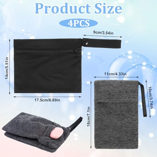 Travel Soap Bar Bags with Foaming Nets - 2 Pack, Black & Grey