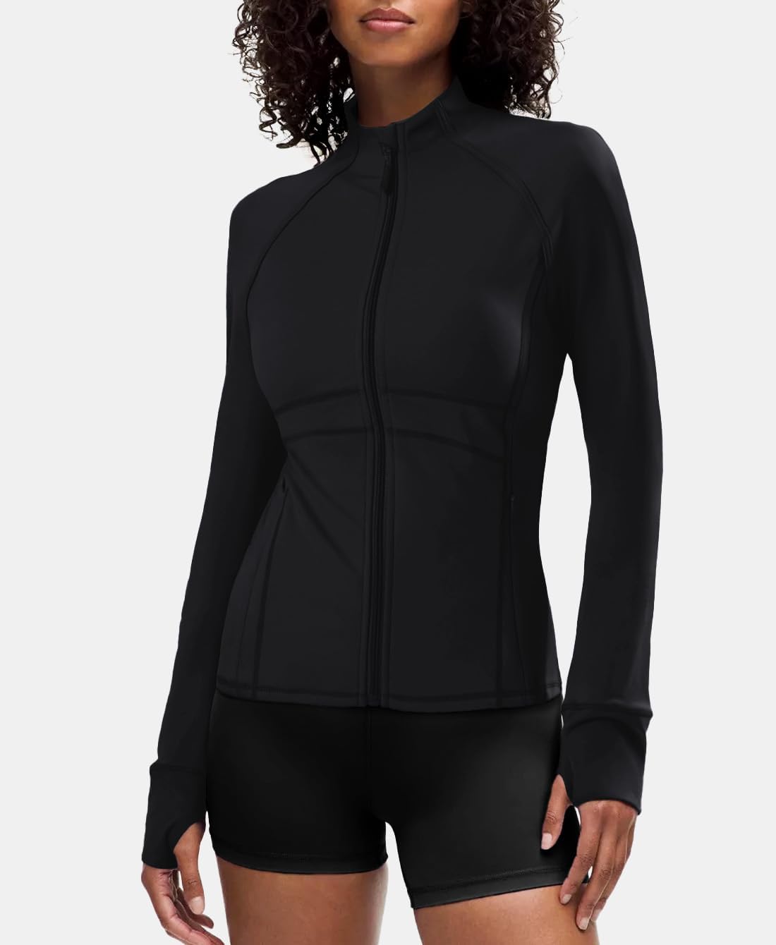 Waitfairy Zip Up Jacket for Women - Stylish Yoga & Gym Top with Thumb Holes | Perfect for Running & Workouts