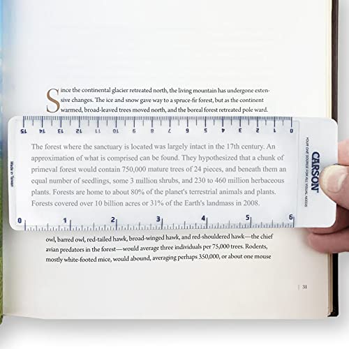 3x Fresnel Bookmark Magnifier with 6-Inch Ruler - Single Pack
