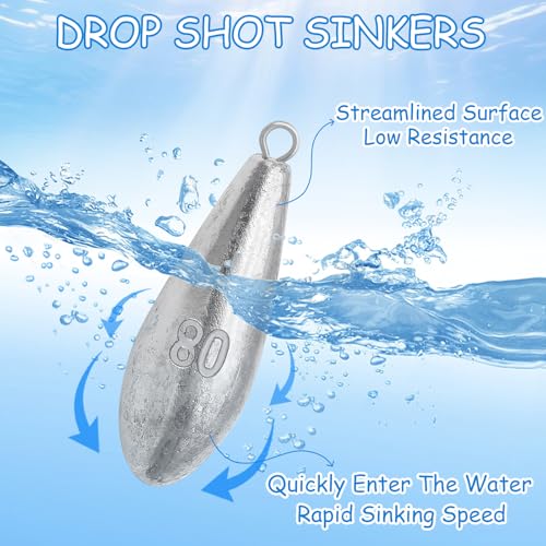 Drop Shot Fishing Weights Sinkers - 1oz, 10 Pack