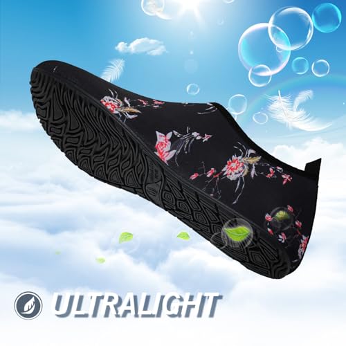 Quick Dry Water Shoes for Men and Women - Black Rose (9-10 Women/7.5-8.5 Men)