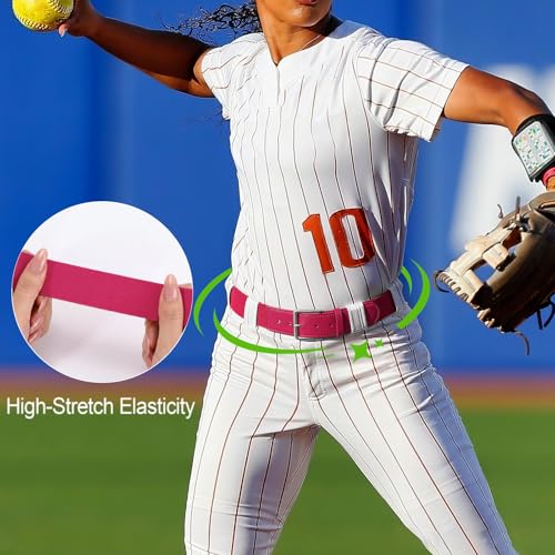 Knee-High Baseball Softball Socks & Belt Combo Set - Medium Hot Pink