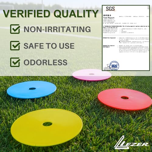 8 Inch Flat Cones Set of 24 - Durable Rubber Soccer & Agility Markers, Field & Court Training Equipment