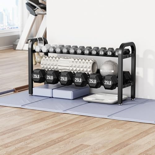 2-Tier Dumbbell Rack - Adjustable Width, 300 lb Capacity
