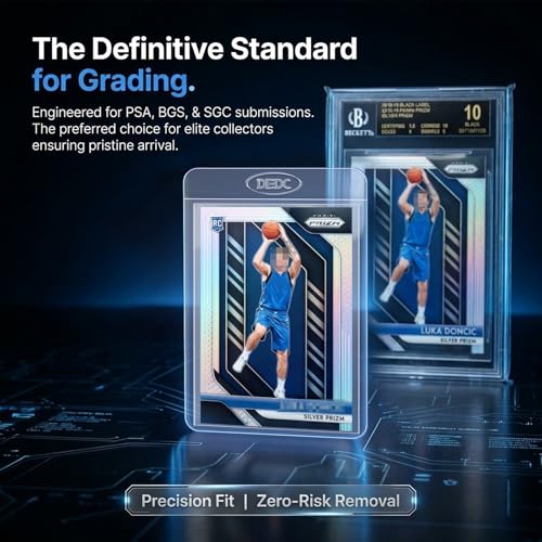 DEDC 200Pcs Semi-Rigid Card Holders 1/2 Lip Tall Trading Card Sleeves for PSA SGC BGS CSG