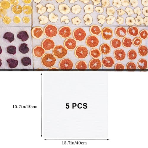 5 Pack Silicone Dehydrator Sheets - 15.7" x 15.7" Non-Stick