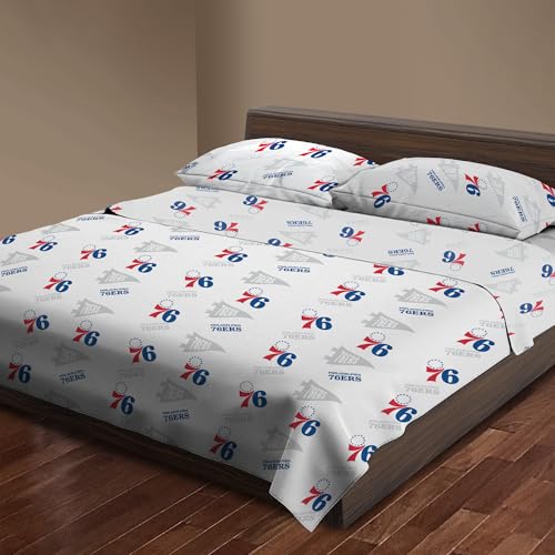 Philadelphia 76ers Full Size Sheet Set - Soft Team Logo Bedding