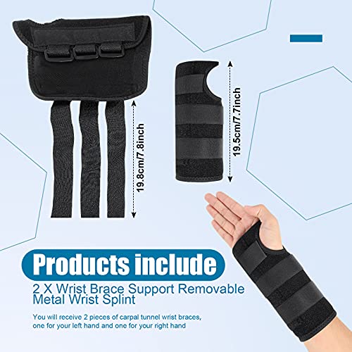 SATINIOR Carpal Tunnel Wrist Brace with Splint, Right & Left Hand, Black
