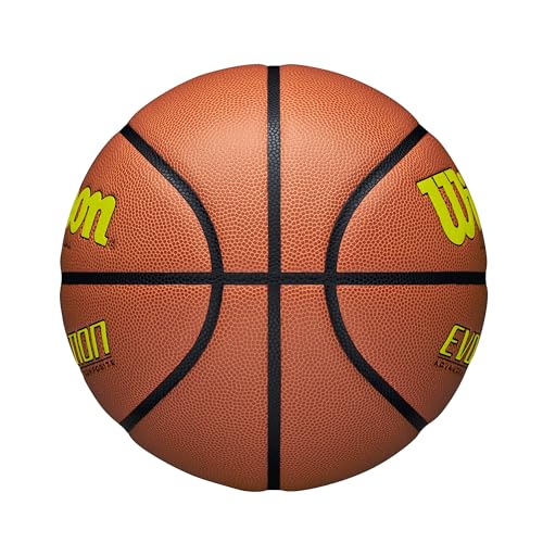 Wilson Evolution Basketball - Yellow/Brown, Size 6 (28.5")