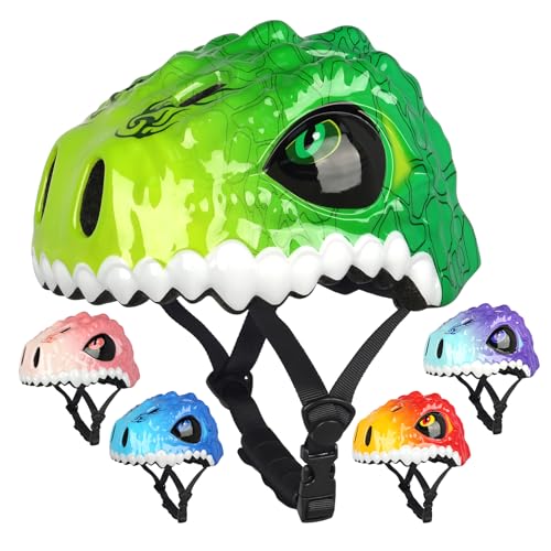 Toddler Kids Bike Helmet for Boys & Girls, Adjustable 48-54cm, Lightweight, Cartoon Animal Design