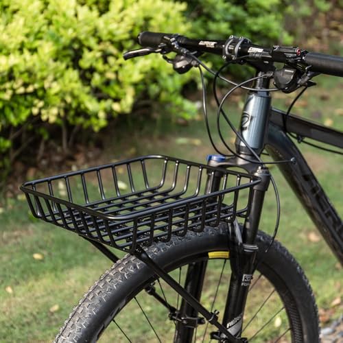 CXWXC Front Bike Basket Rack - Large Aluminum Front Rack with Struts