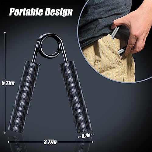 Grip Strength Trainer Kit - 4 Pack Metal Hand Gripper - Black