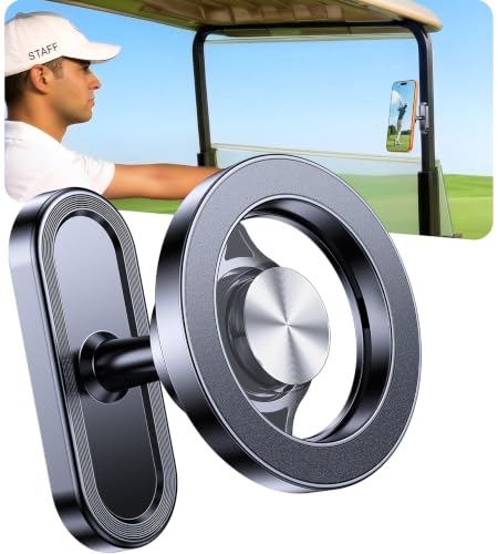 Magnetic Golf Cart Phone Holder - Strong Magnets, Black