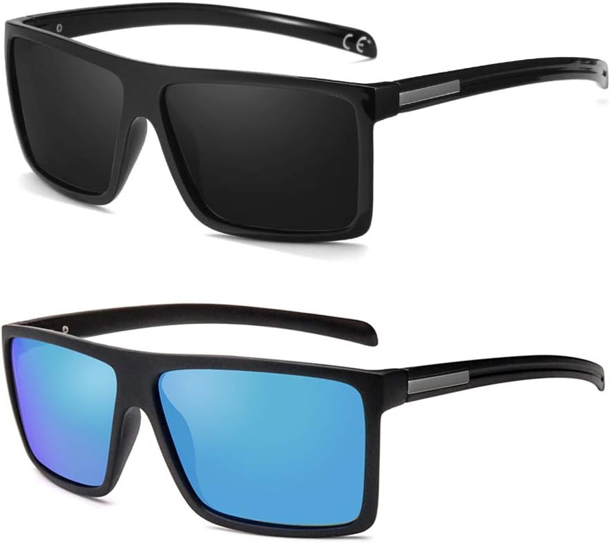 Skiennix Men's Polarized Sunglasses - Classic Square Design with UV Protection for Driving