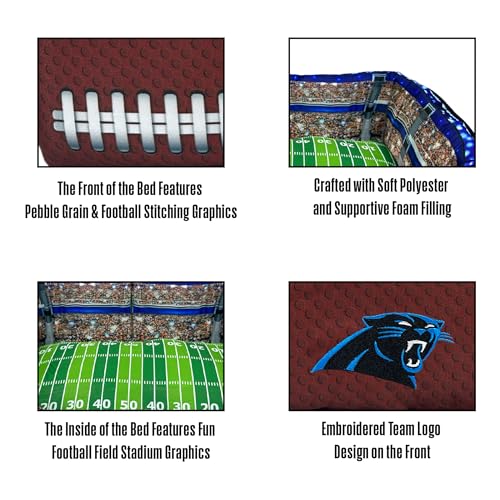 Carolina Panthers Stadium Dog Bed - Sporty Pet Pillow Bed