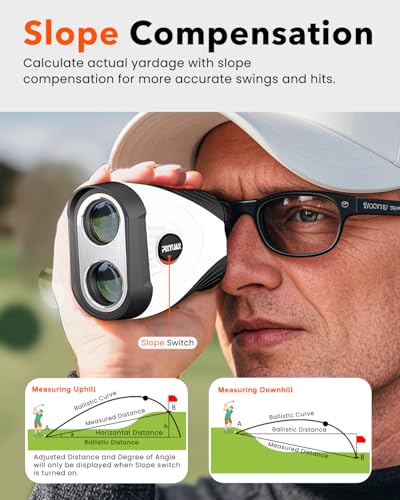Laser Golf Rangefinder with Slope - 1200 Yard, 7X Magnification