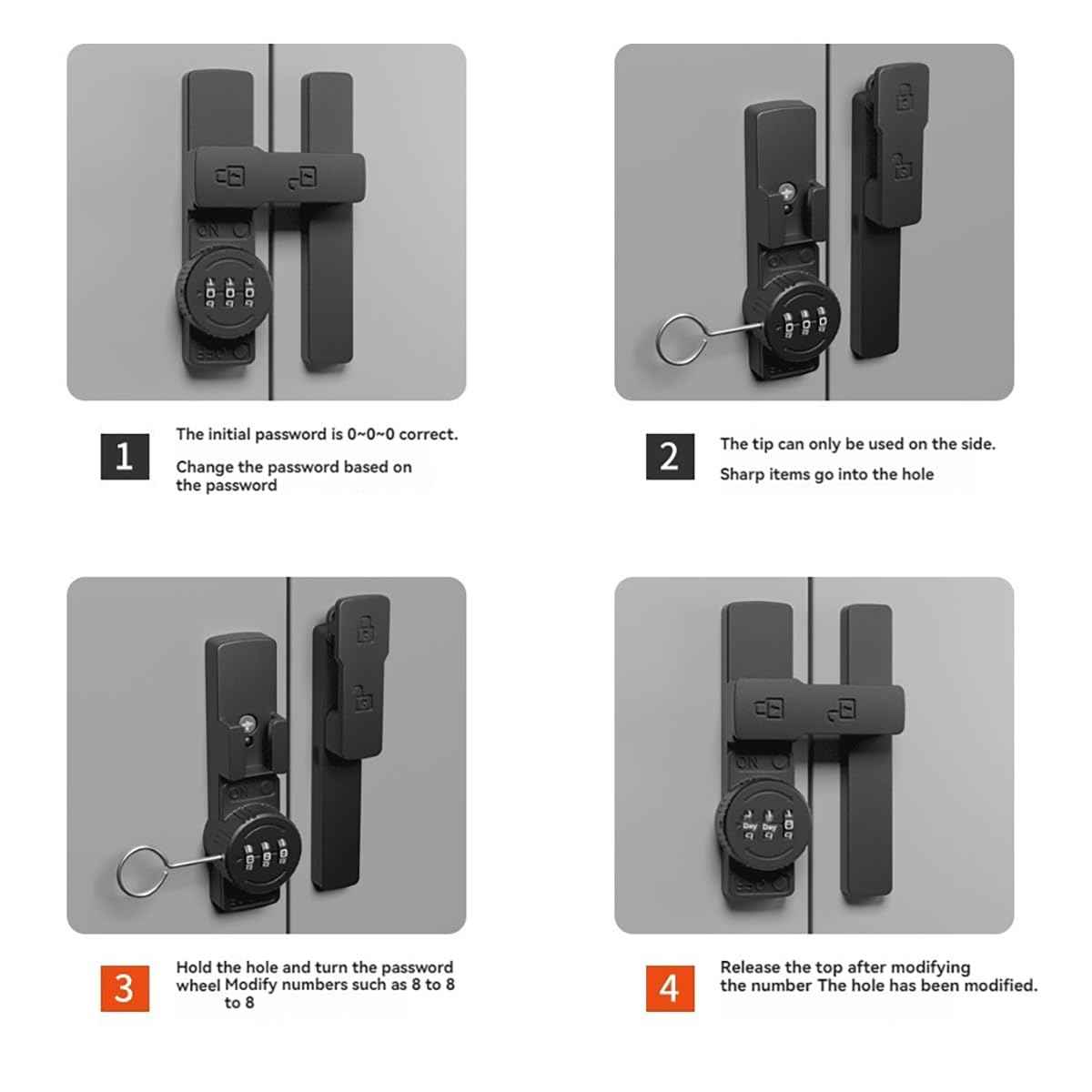 VIDYSUFYR Password Sliding Door Lock, 90 Degree Flip Combination Cabinet Locks, Barn Door Lock Latch for Small Doors, Storage Room, Garage, Bedroom，Black