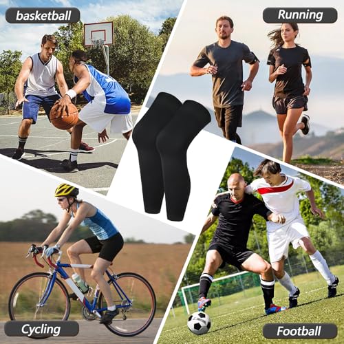 Compression Leg Sleeves for Sports - Black, M Size