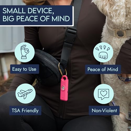 Personal Safety Alarm for Women – Rechargeable with Loud Siren & Strobe Light