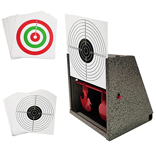 BB Trap Target with 20 Paper Targets for Airsoft & Pellet Guns