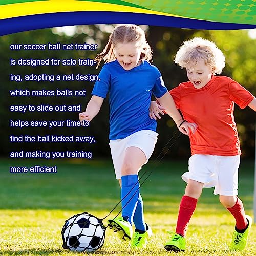 Windyun 12 Pcs Soccer Kick Trainer with Rebound Net - Black, Solo Practice Equipment