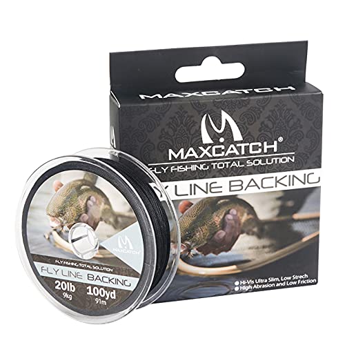 Braided Fly Line Backing for Fly Fishing - 20lb, 100 Yards - Black