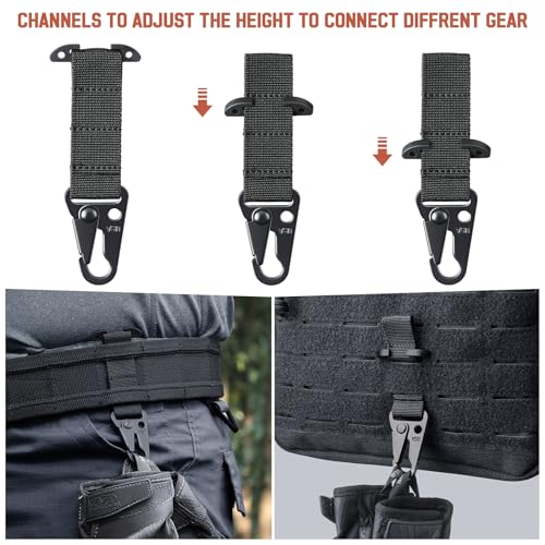 Molle Clip Key Holder - Tactical Gear Attachment - Black 1Pack