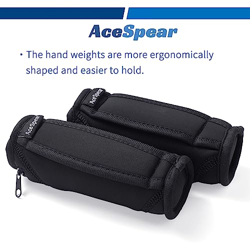 AceSpear 4 lb x 2 Soft Dumbbells - Reusable Hand Weights for Walking, Running, Aerobics (Black, 2 x 4 lb)