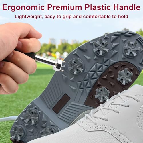 Universal Golf Shoe Spike Wrench - Ergonomic Handle Spike Removal Tool