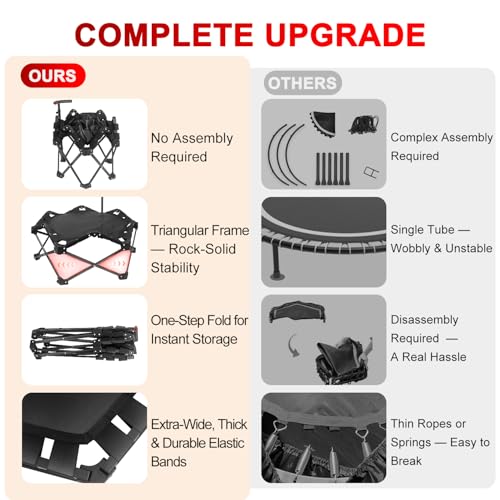 Foldable Mini Trampoline - 42" Rebounder for Indoor & Outdoor Workouts