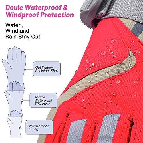 Kids Winter Waterproof Gloves - Red, Size 4-6 T