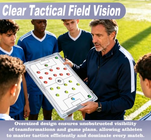 Soccer Coaching Board - Magnetic Double-Sided Tactics Board - White