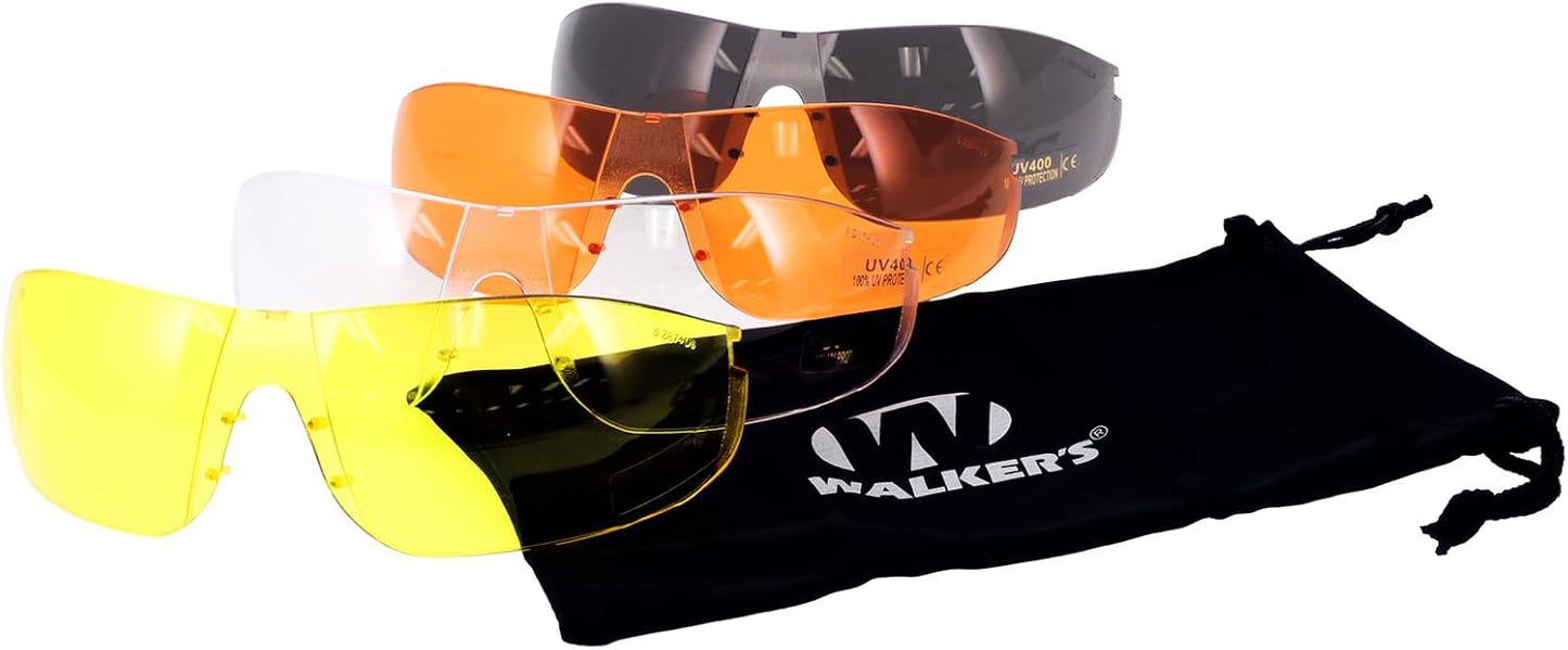 Walker’s Sport Glasses - Durable Outdoor Eyewear with 4 Interchangeable Lenses