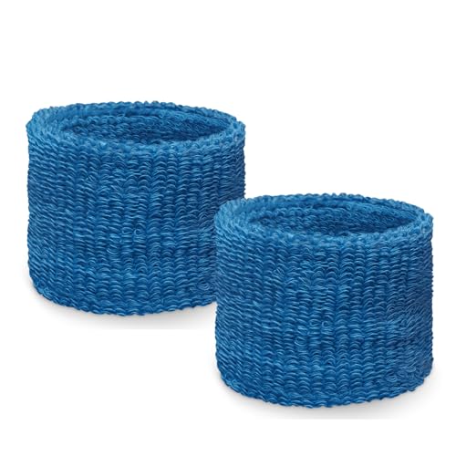 Youth Cotton Terry Athletic Wristbands - Bright Blue