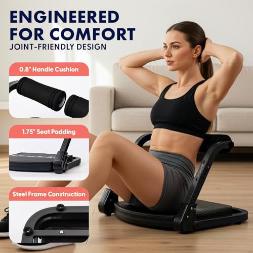 Adjustable Ab Trainer Machine for Full-Body Workout - Black