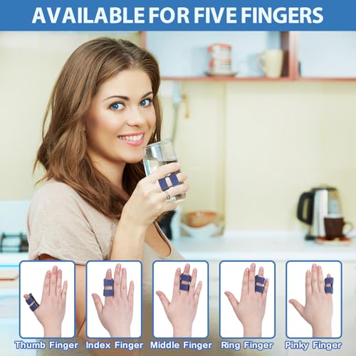 Breathable Trigger Finger Splint & Thumb Brace - Adjustable Support - Blue