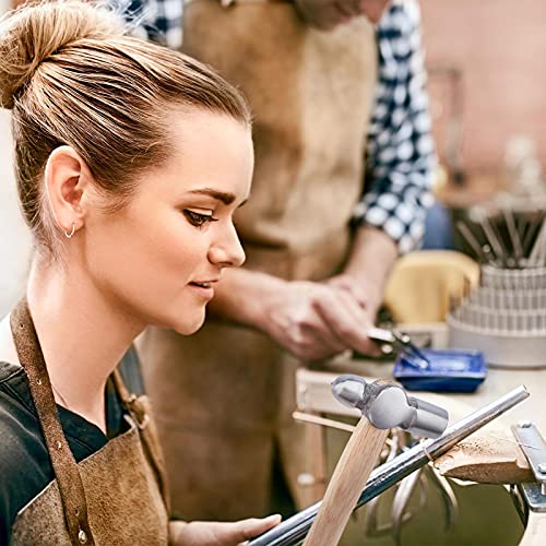 PH PandaHall 1pc Ball Peen Hammer with Two Spare Wooden Handle 4oz Dual-Headed Carbon Steel Hammer Heavy-Duty Metalworking Hammer for Household Workshop Metal Forming Repairing Rivet, 7.8"