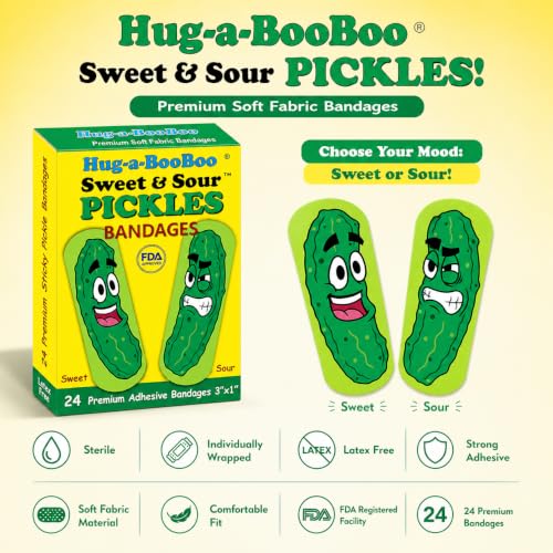 Sweet & Sour Pickles Adhesive Bandages - 24 Ct Box