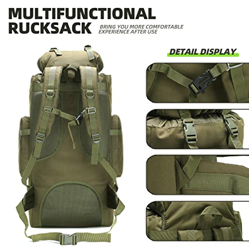 King'sGuard Army Green 100L Molle Camping Hiking Backpack Tactical Rucksack