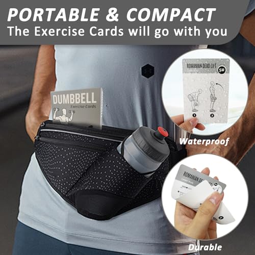 Dumbbell Workout Cards - 62 Large Exercise Cards for Strength Training