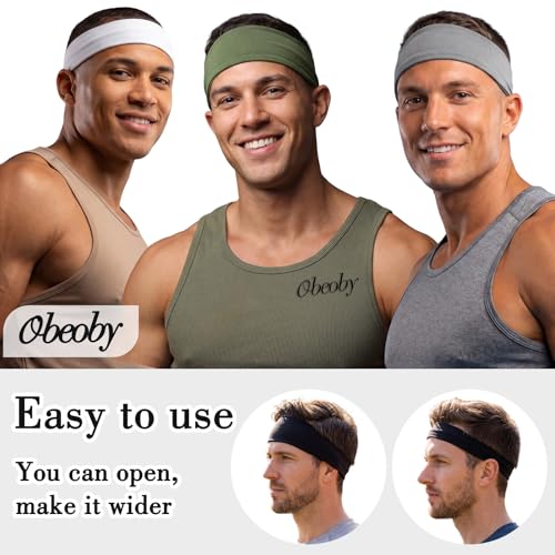Soft Elastic Sports Headbands for Men - 7-Pack Multicolor Set