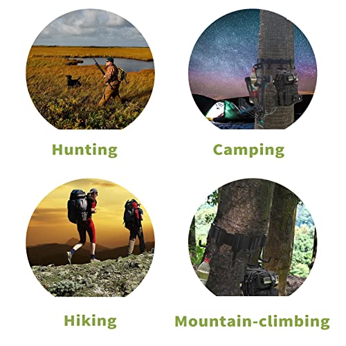 Treestand Strap Gear Hangers with Hooks - Lightweight, Black