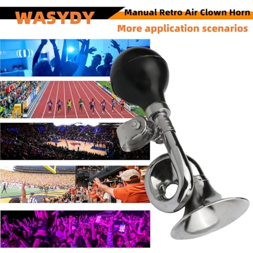 Manual Retro Clown Horn - Loud Metal Bugle for Golf Carts & More