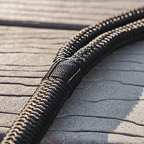 ACY Marine Double Braided Nylon Dock Line 1/2-Inch x 15 Feet Black - Reinforced Boat Rope for Mooring