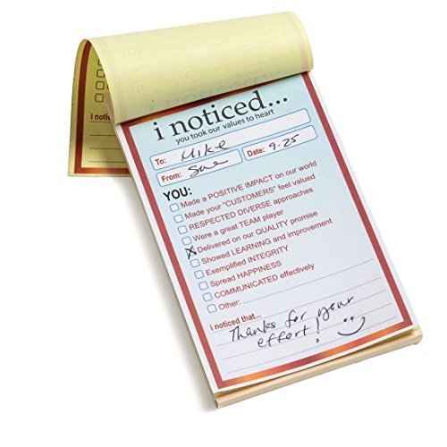 Trainers Warehouse I Noticed Pads - Appreciation Notes in Duplicate, Great for Educational and Team Building Purposes (3/Set)