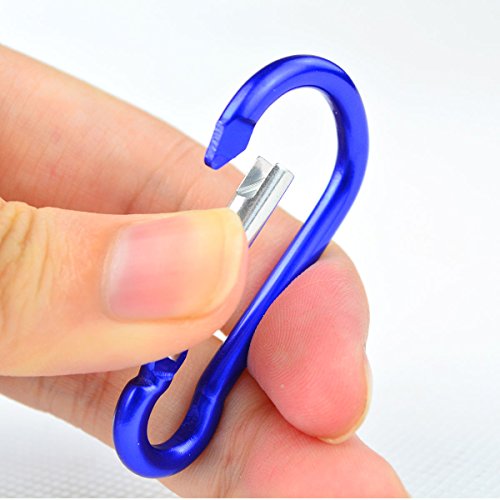 30pcs Multicolor Carabiner Clips with Keyrings - Lightweight D-Ring Hooks