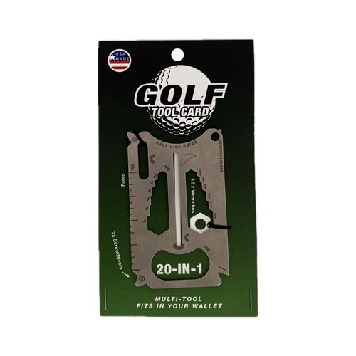 Golf 20-in-1 Credit Card Multi-Tool | Zootility | Divot Tool, Groove Cleaner, Ball Line Guide & More | Stainless Steel, Made in USA